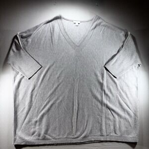 Pure Jill Women's Gray Size M Sweater, 1/2 Sleeve, Lagenlook Relaxed, Pullover